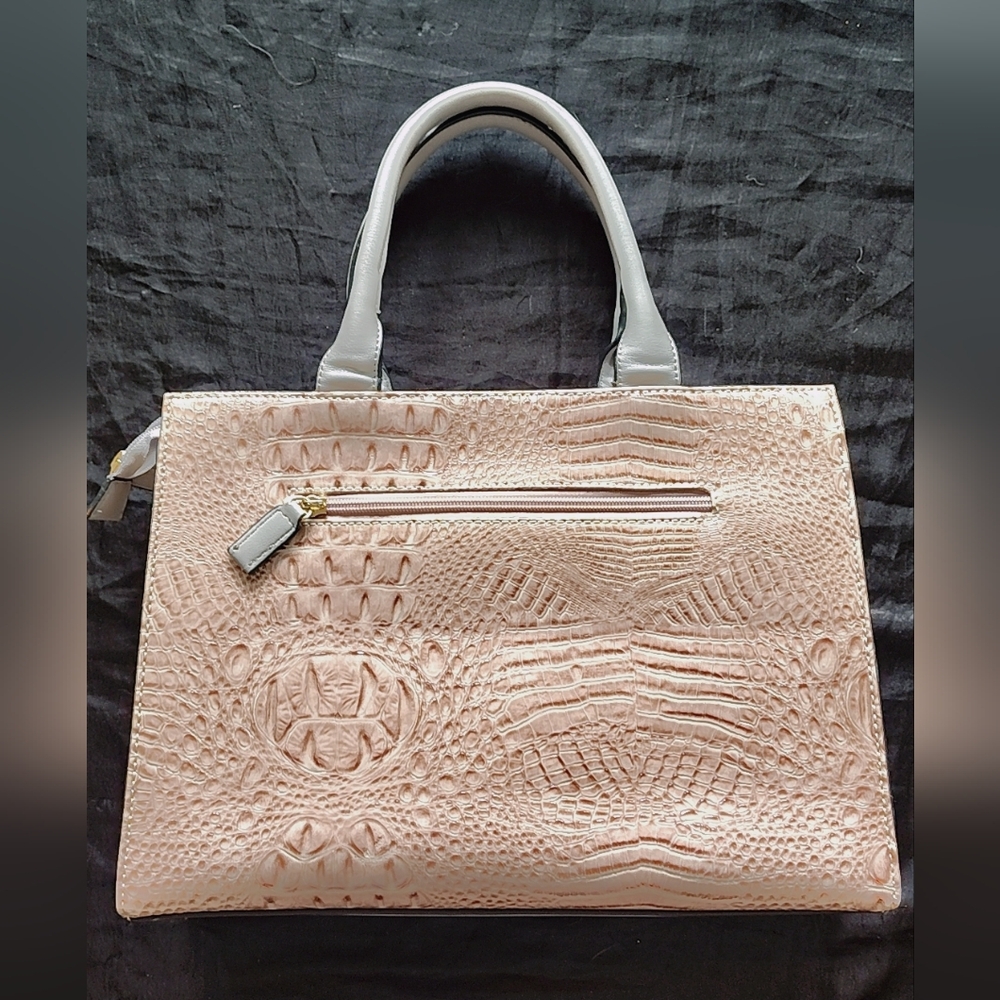 The Regal Rose Croc-Embossed Structured Satchel - Picture 7 of 14